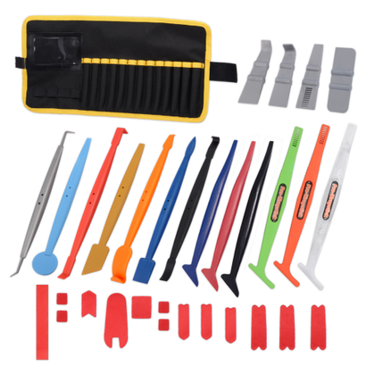 18- piece Genuscars pro wrap sticks set featuring multi-shaped tools for precision vinyl application