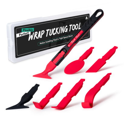 Genuscars wrap tucking tool set featuring multi-functional red and black plastic tools for precise vinyl installation