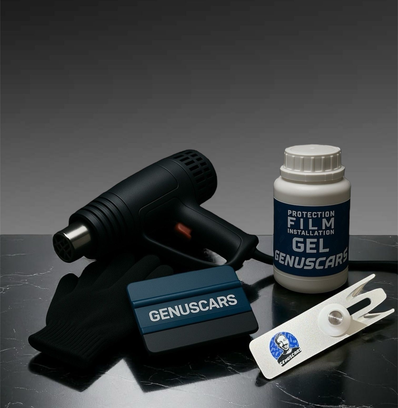 GenuCars PPF installation kit gel heat gun and cutter and squeegee tools