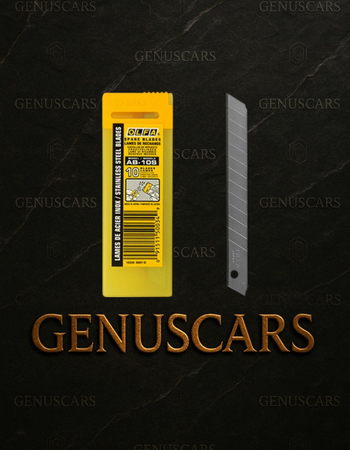 OLFA Tint Blade – Steel Blades on GenusCars Branded Marble Background