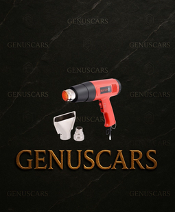 Heat Gun With LCD Display – Heat Gun Set on GenusCars Branded Marble Background